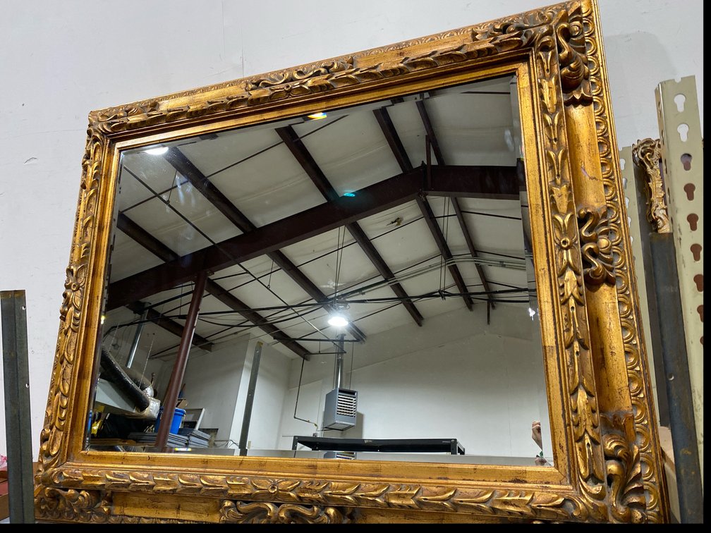 Gold Framed Beveled Mirror