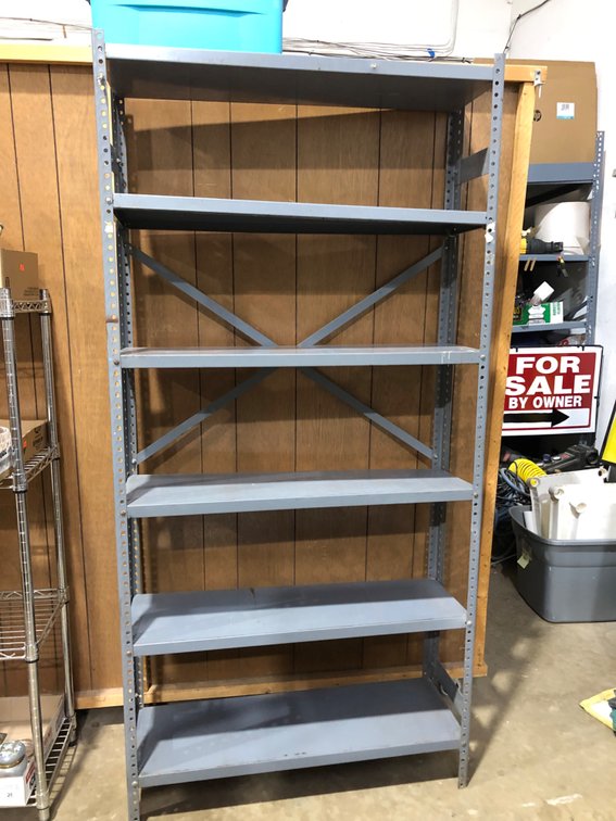 Metal shelves 36”x12”x74