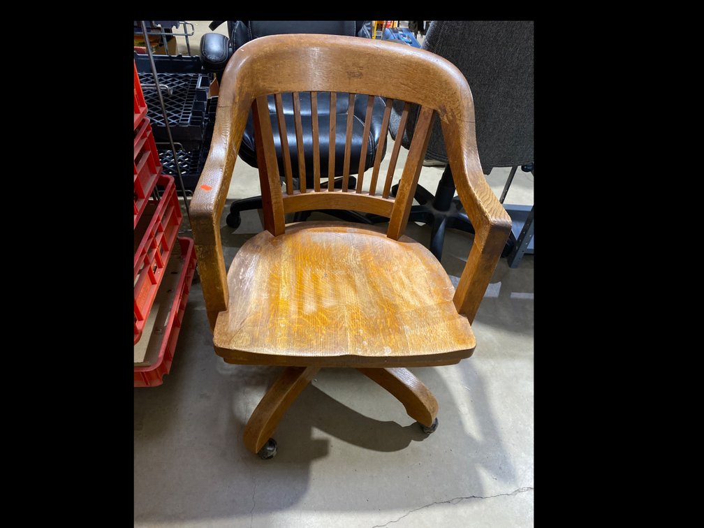 Wooden Rolling Chair 23” X 33”
