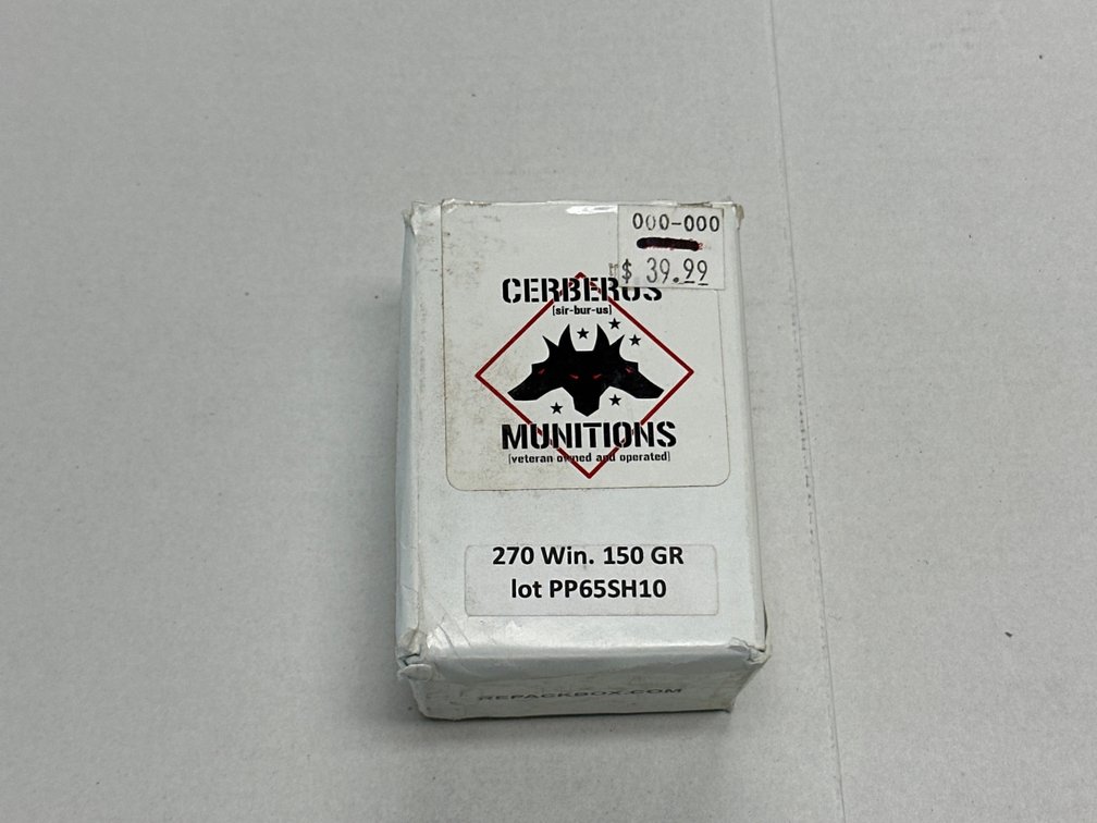 Cerberus Munitions 270 Win. 150GR 20 Rounds 