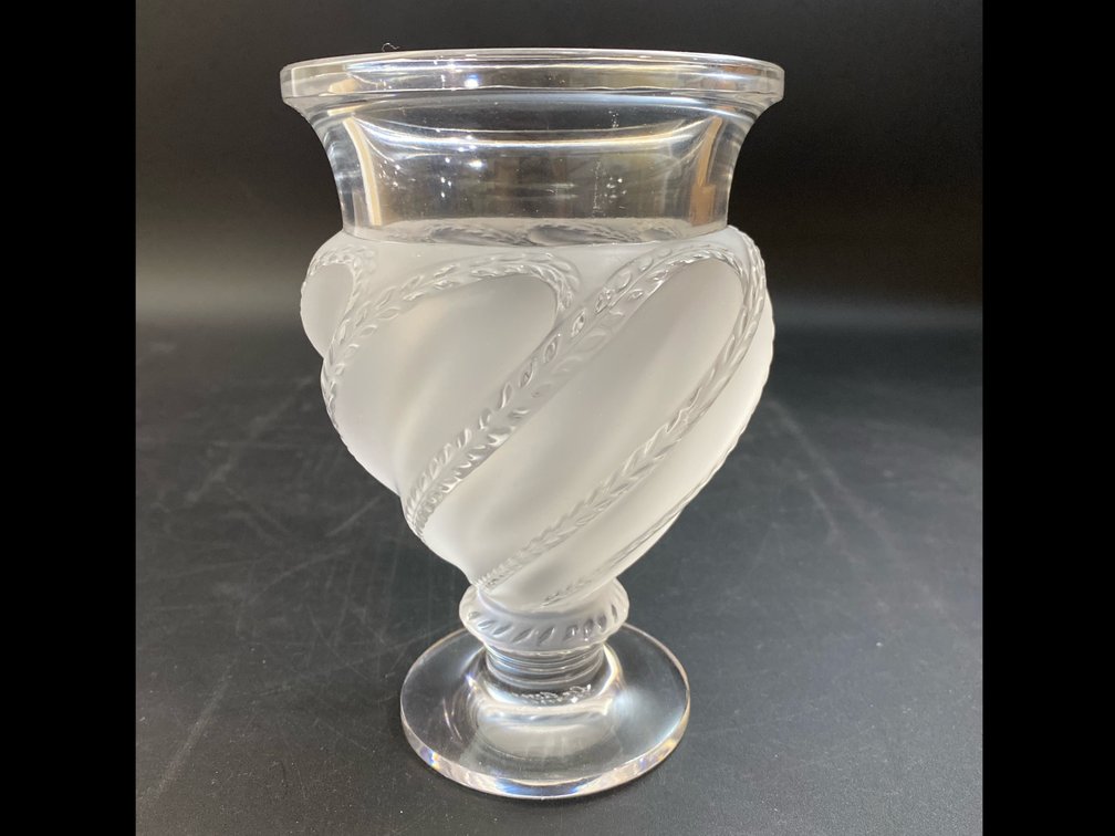 Lalique Frosted Swirl vase 