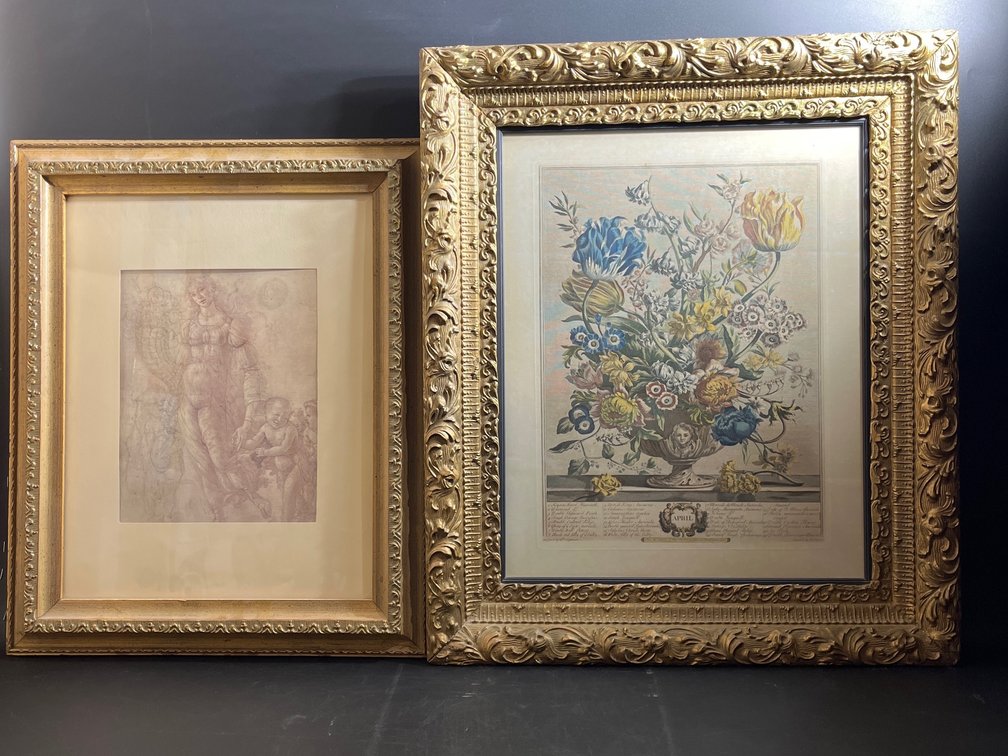 Two decorative framed artwork 18”x22” & 22”x26”