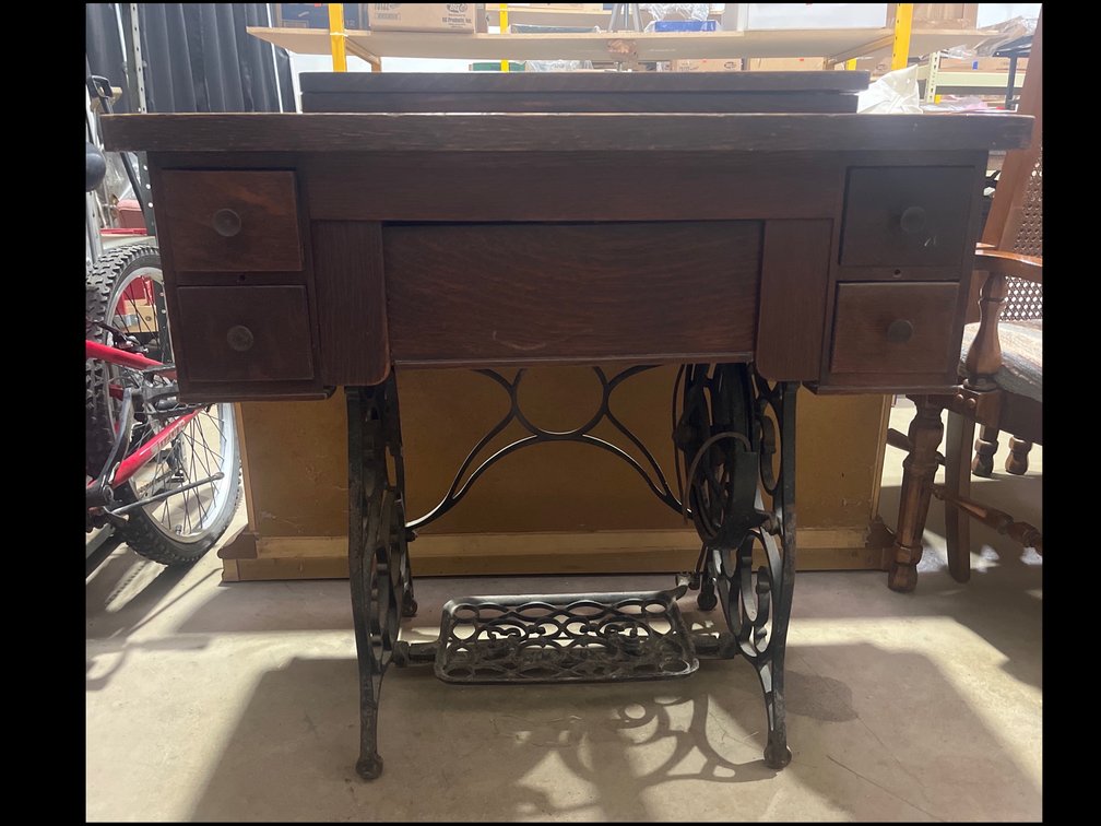 Vintage Sewing Machine table 34.5”x18”x32”