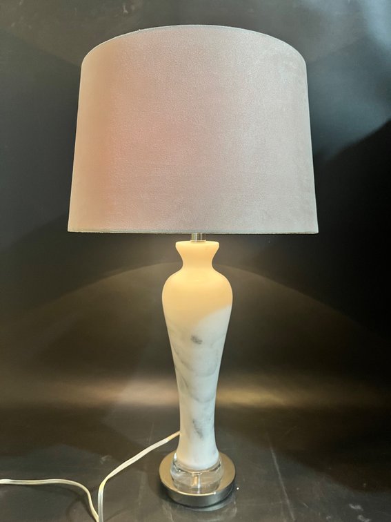 Heavy Alabaster Table lamp, 30” - has matching one in auction.  