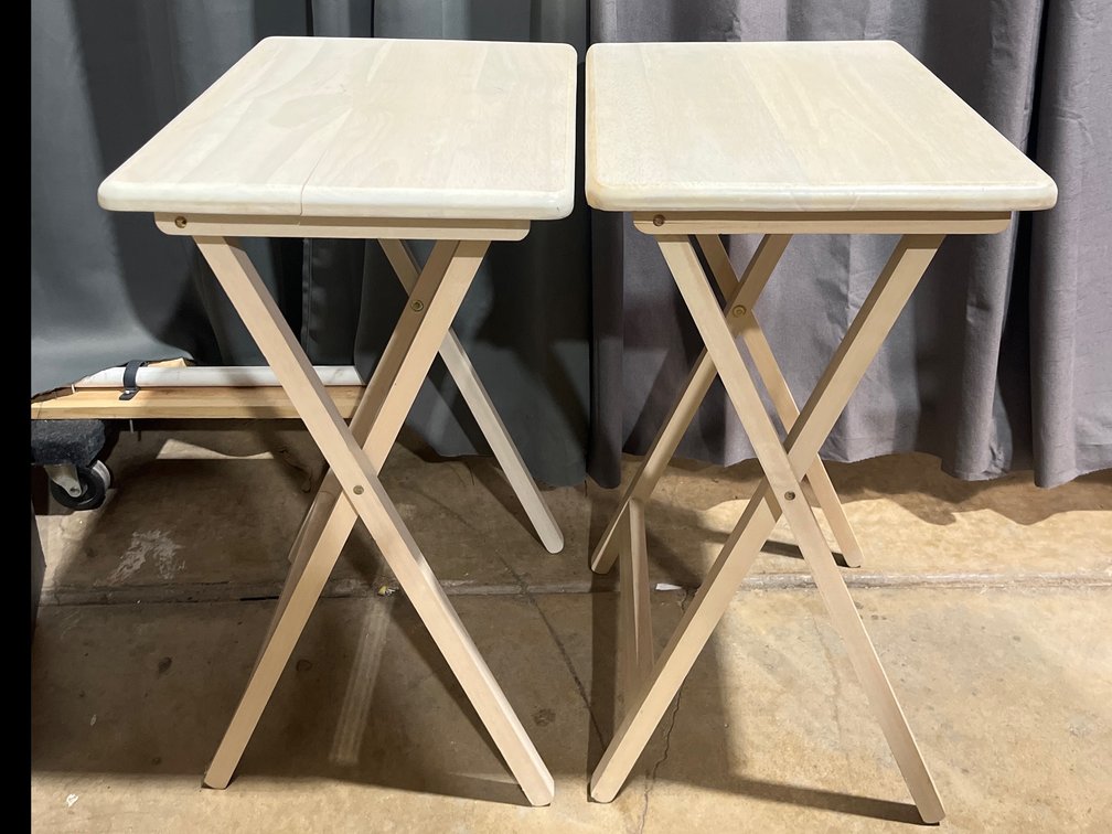 Wooden portable tables 19”x14”x26”