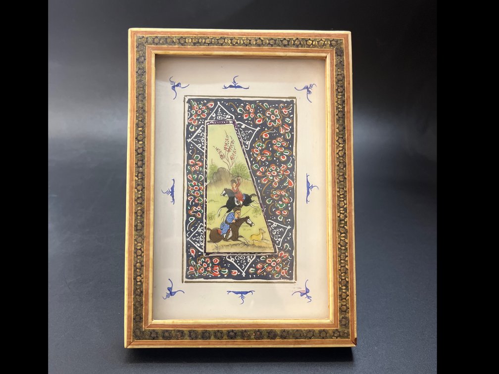 Persian Miniature painting on bone 4”x6”