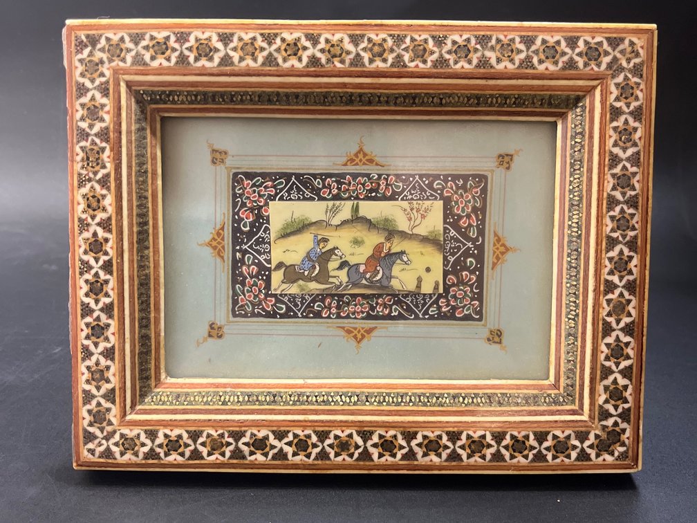 Persian miniature painting on bone 5.5”x7”