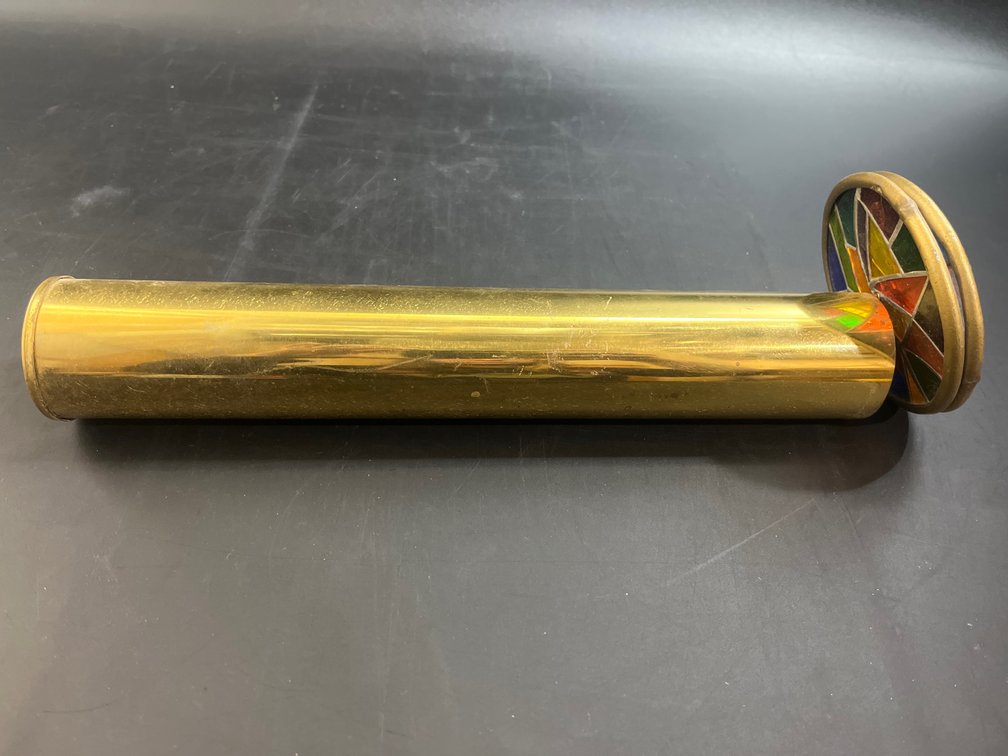 Vintage Brass Double Wheel Kaleidoscope 12”