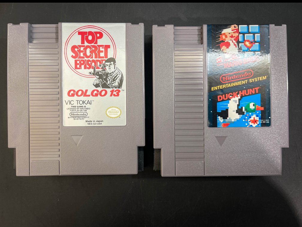 Nintendo NES games, Super Mario Bros, Duck Hunt, & Top Secret Episode Golgo 13