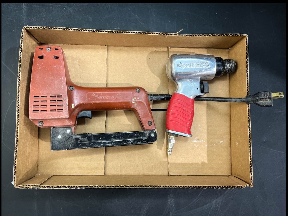 Swingline staple gun and Husky air hammer