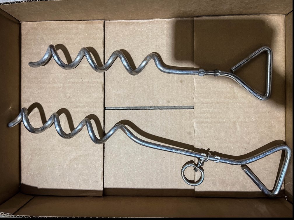 Spiral dog tie outs