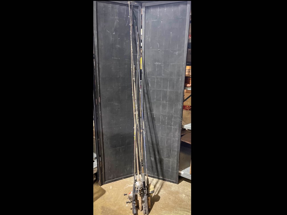 Five fishing poles 