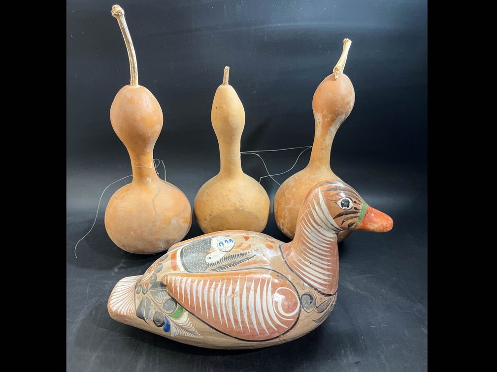 Tonala duck folk art and decorative gourds 