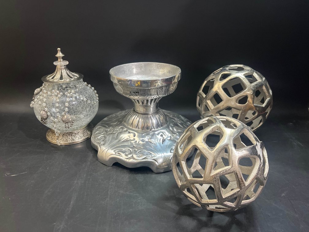 Decorative jar, planter holder, and spheres 