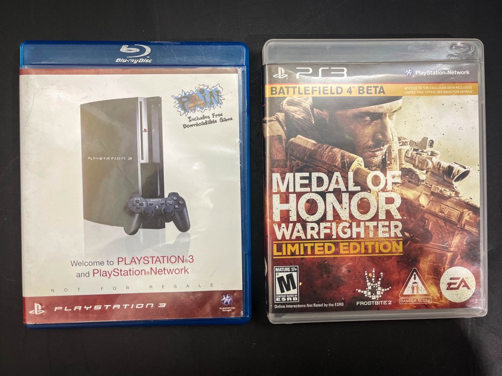 Play station 3 Playstation network disc, and Medal Of Honor Warfighter game