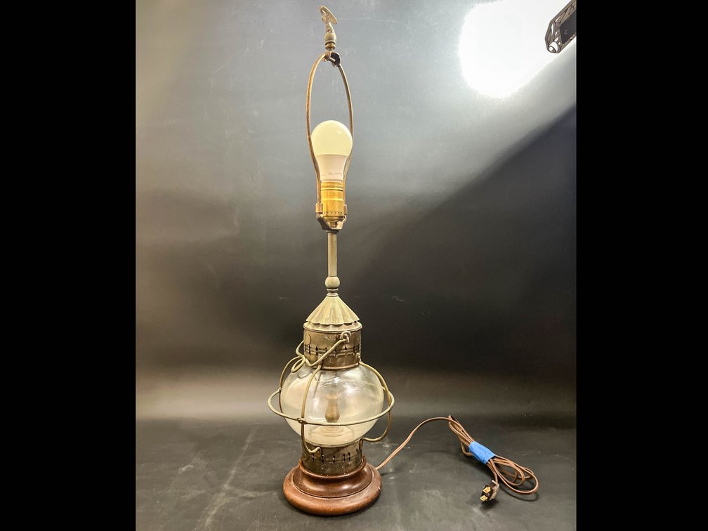 Antique brass table lamp