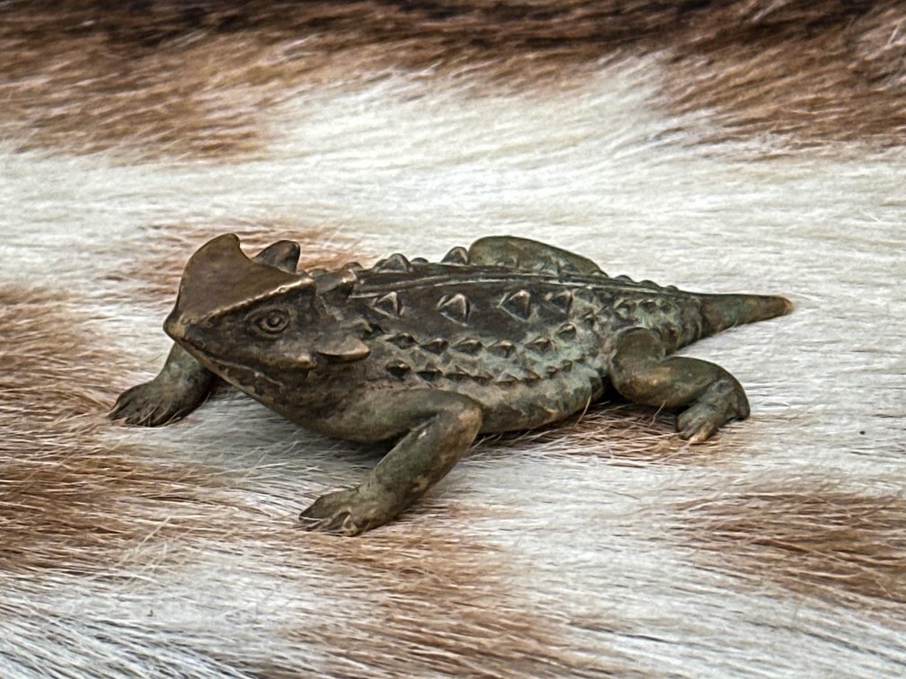 James Avery Bronze Horned Toad Paperweight