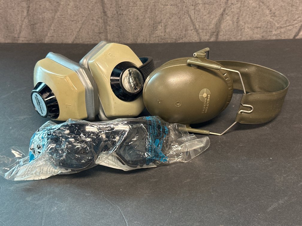 Gun Muffler Ear Muffs and Glasses by Pyramex