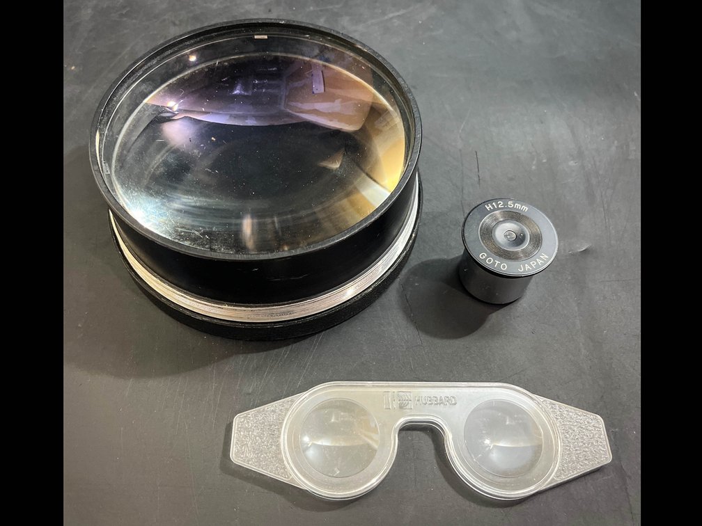 Goto HM 12.5 mm telescope eyepiece, Lens, and hubbard magnifying glasses