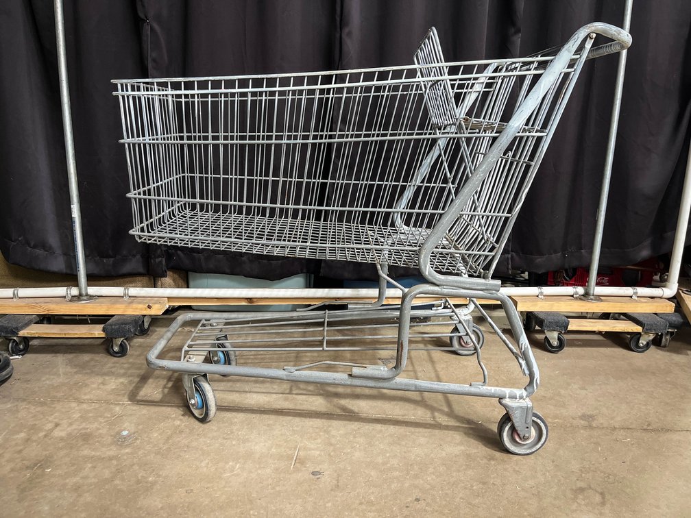 Grey metal cart 44”x26”x40”