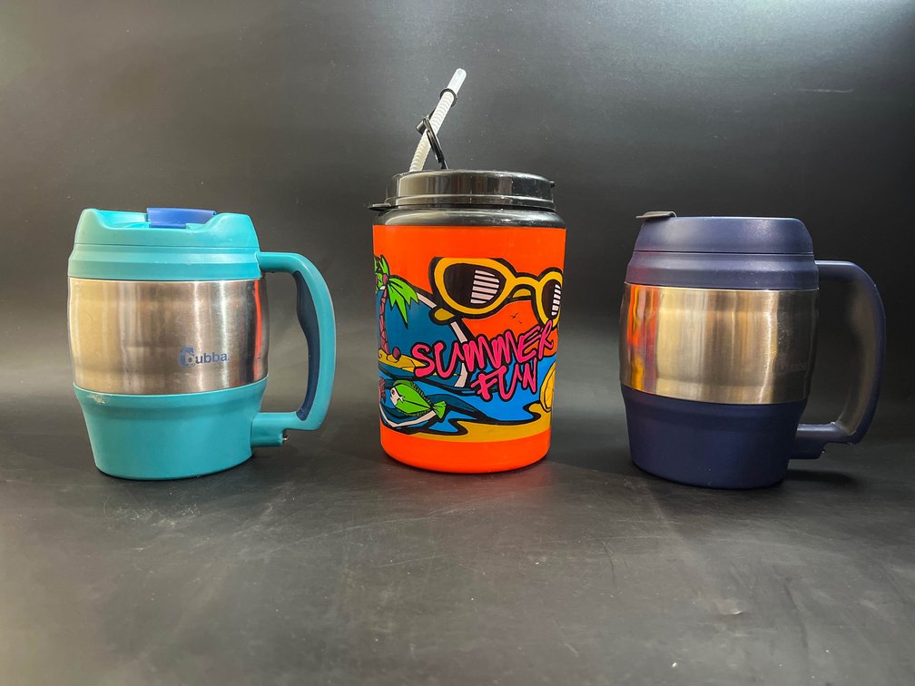 Two bubba travel mugs and betras usa travel cup
