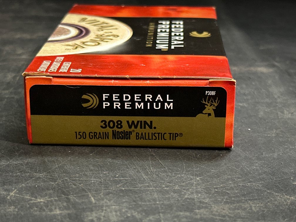 Federal 308 Win. 150 Grain Nosler Ballistic Tip 20 Centerfire Rifle Cartridges 