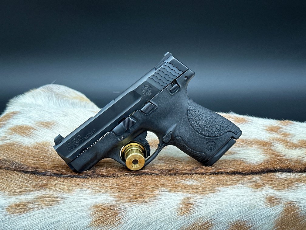 Smith & Wesson 9MM Pistol M&P 9 Shield 3 1/8 Barrel, night sights, in original box with paperwork, lock, 2 mags