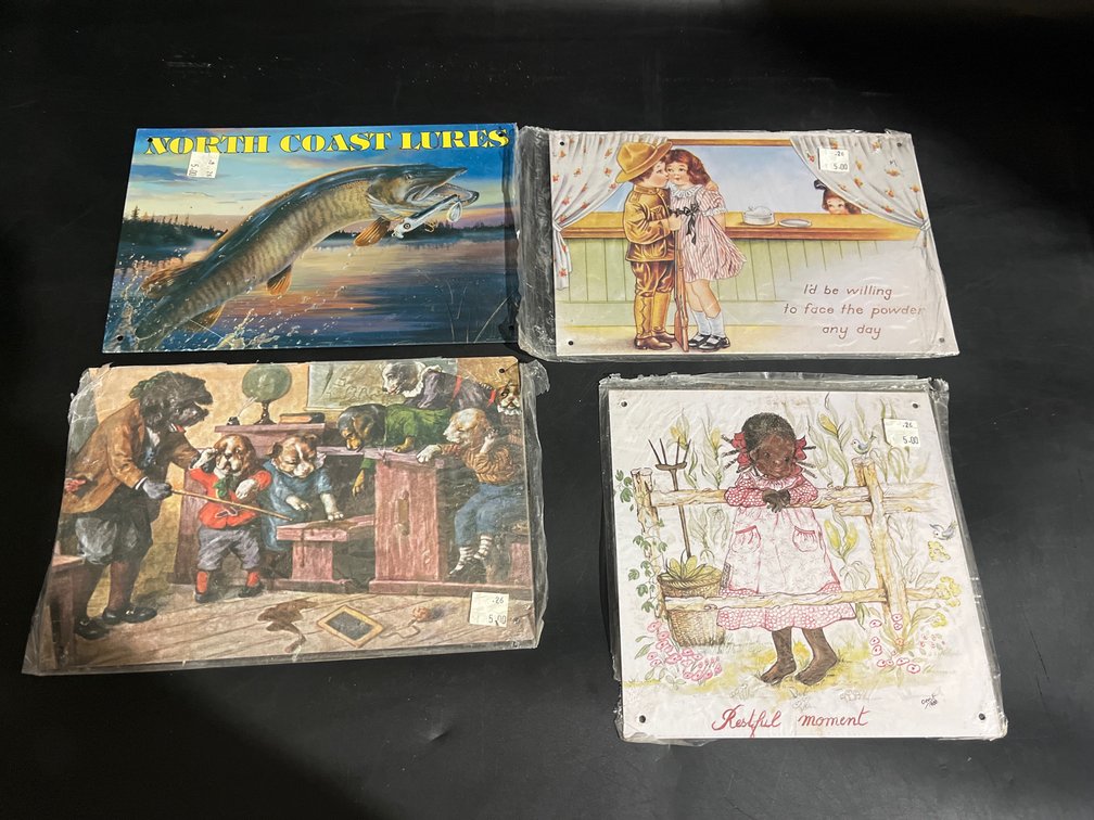 9”x6” metal signs And 7”