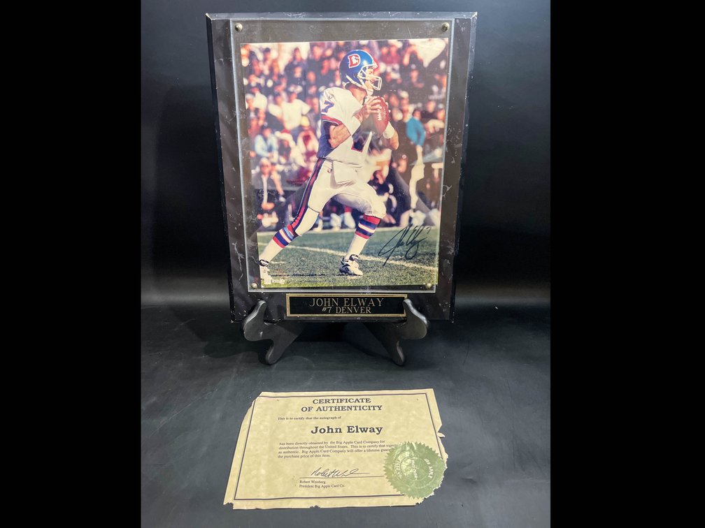 John Elway Signed and Framed Photograph 