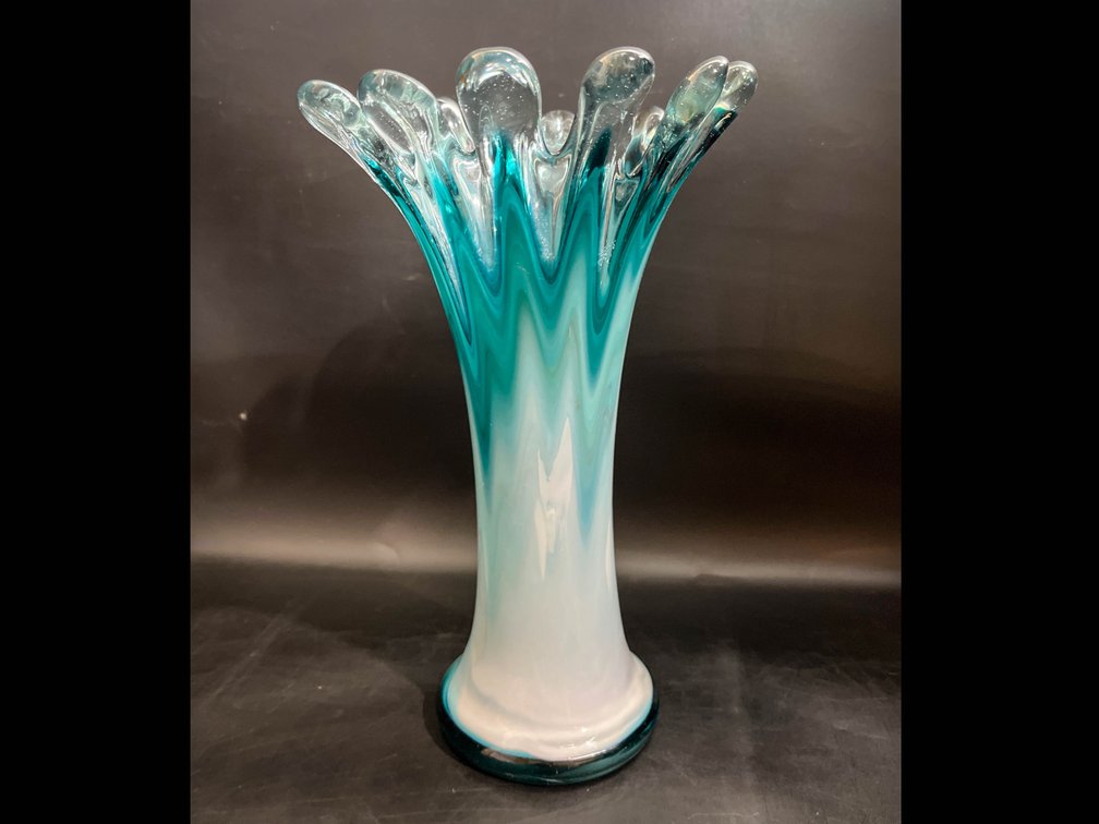 Art glass handblown vase 12”