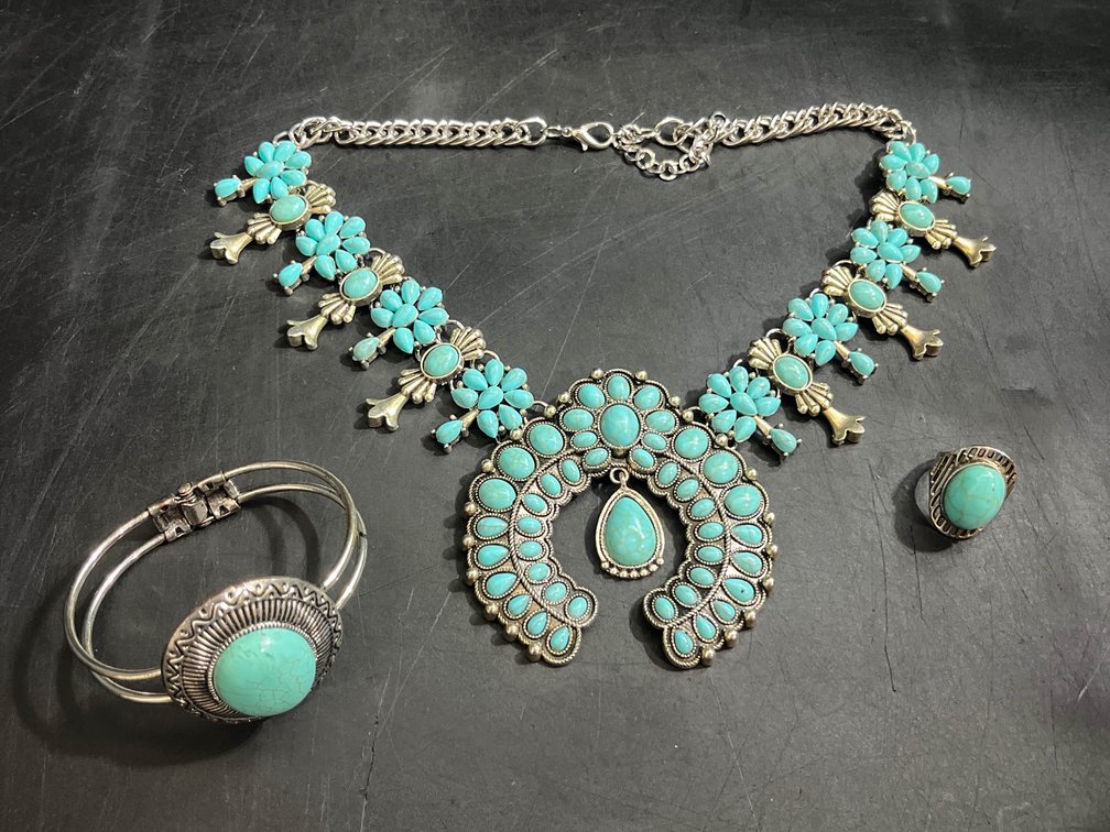 Turquoise color costume jewelry