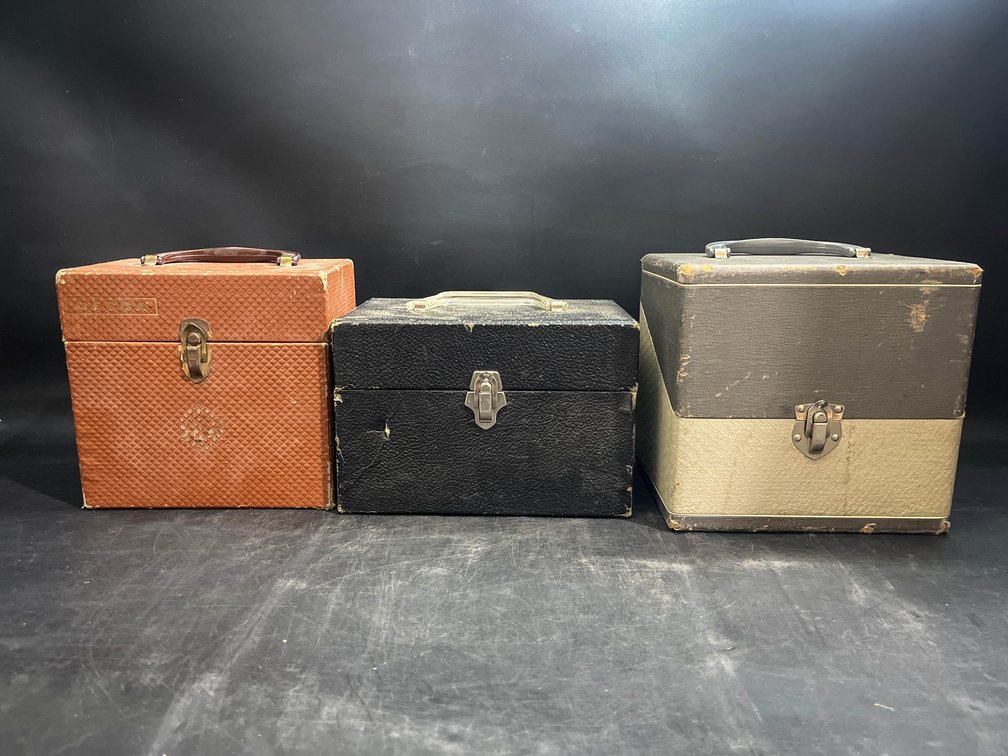 Vintage Deccafile’s box, Ampak Cartridge tape case, Record Storage Box Columbia Records