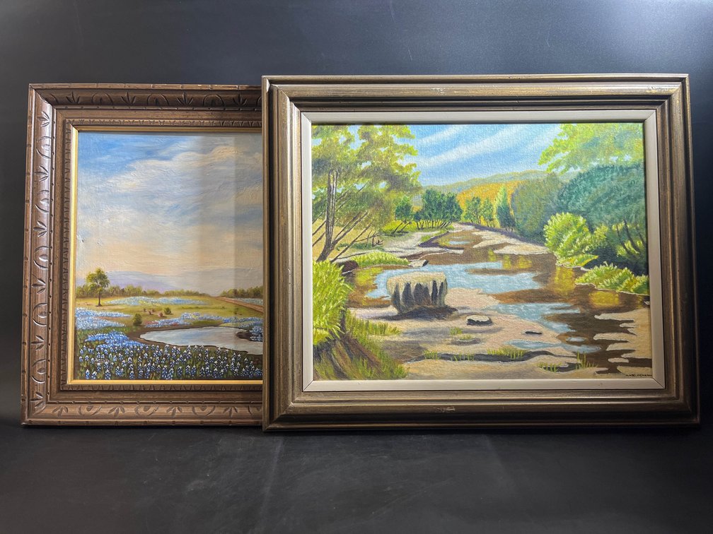 Framed Acrylic Canvas paintings Mabel McMahn 