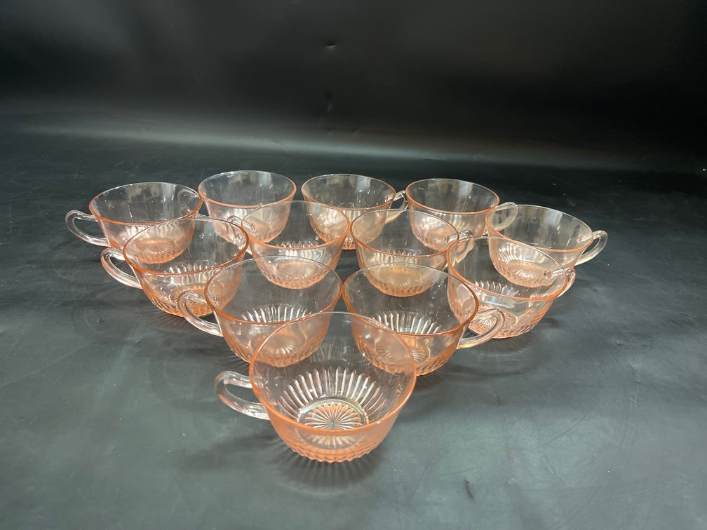 Anchor Hocking Pink Depression Glass Cups
