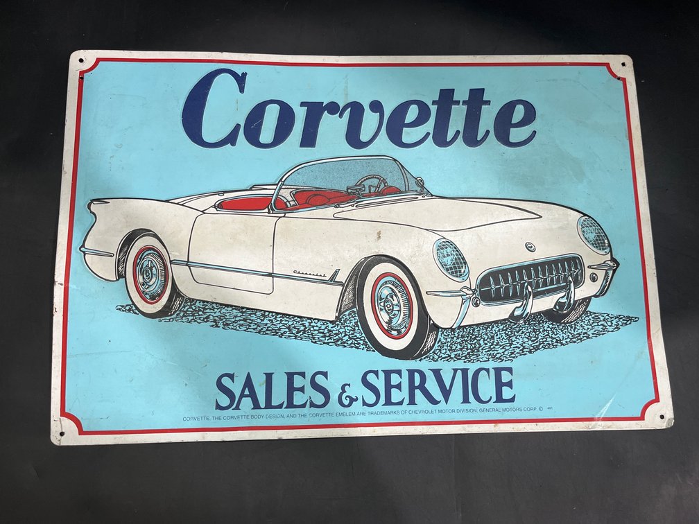 Metal Corvette sign 18”x12”