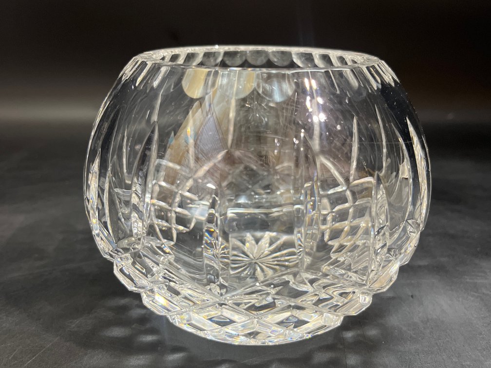 Barski hand-cut crystal rose bowl 4”