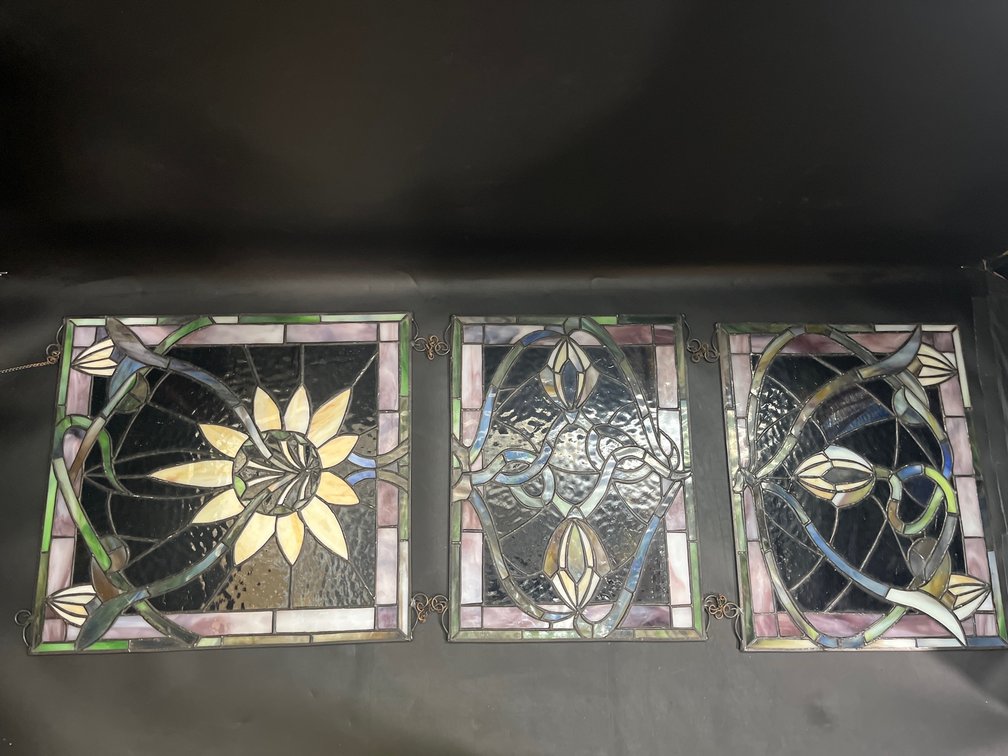 Stained Glass Hanging Wall Decor 15”x14”, 10”x14”