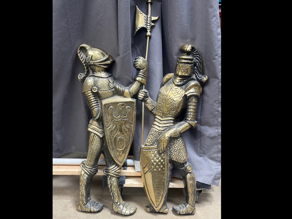 Metal Medieval Knights 33" Wall Decoration 1970s