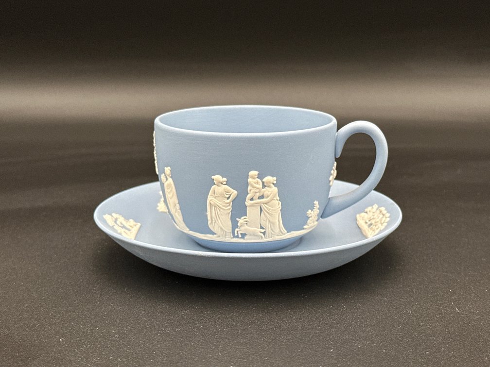 Wedgwood Blue Jasperware Teacup & Saucer
