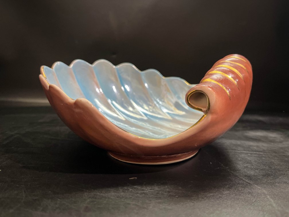 Vintage Italian Import Tayimp Shell Bowl Mid Century Lustreware
