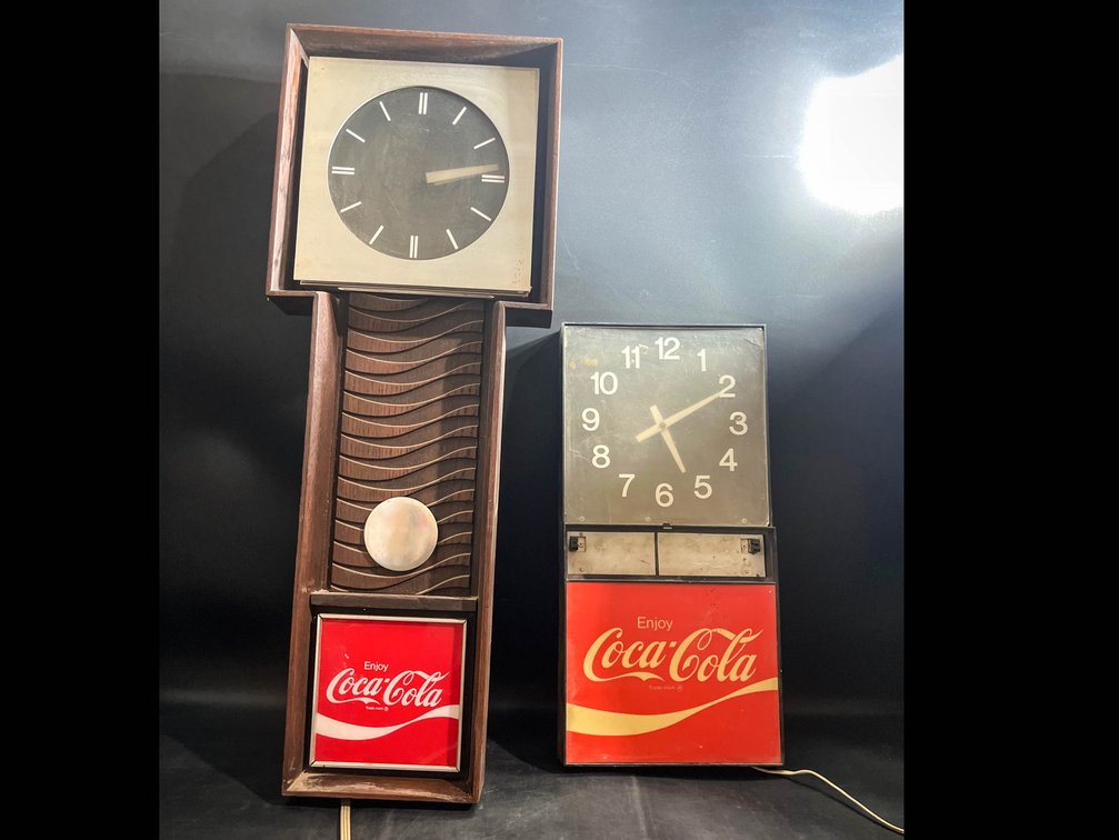vintage Coca-Cola advertising clocks 33” and 22” 