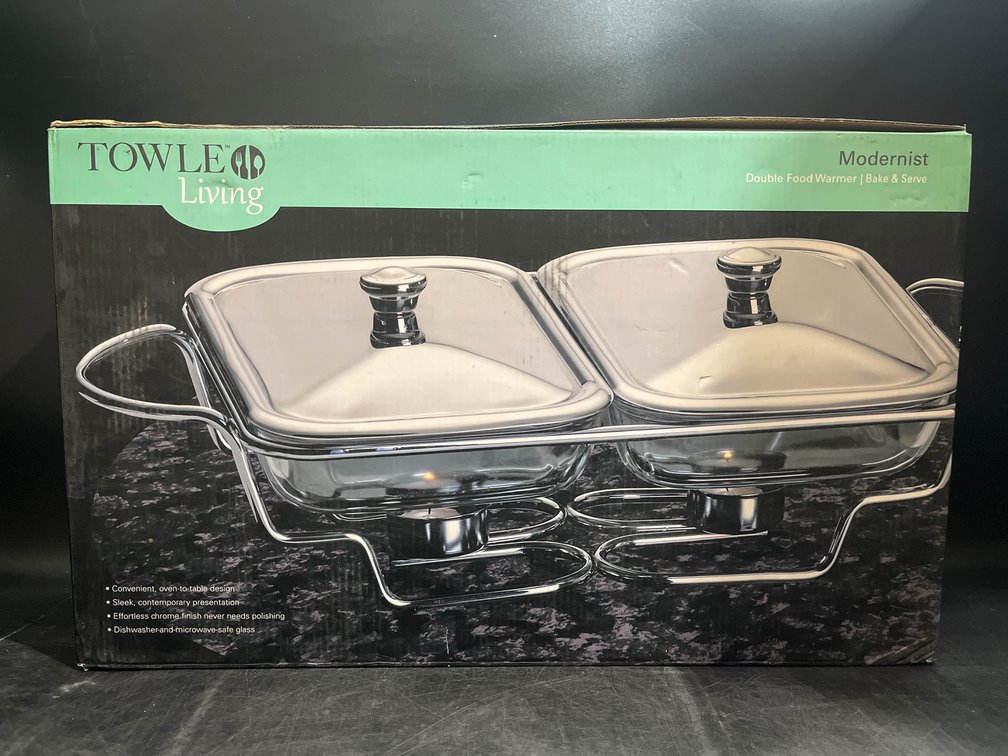 Towle Living Modernist Double Food Warmer Bake & Serve 