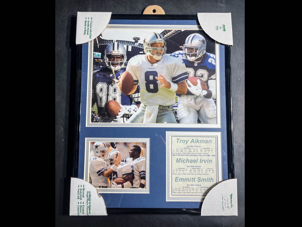 Dallas Cowboys Aikman, Irvin and Smith Framed Memorabilia