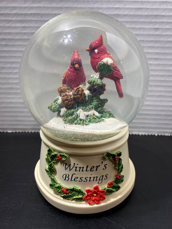 Lenox Winter’s Blessings Cardinal Snow Globe/Music Box