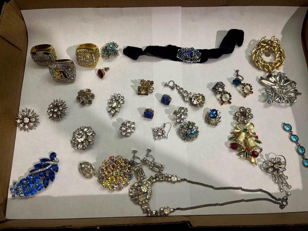 Collection of Costume Jewelry and Replica Sports Rings