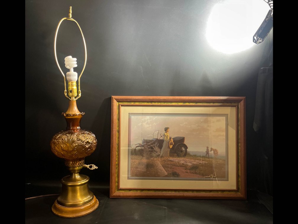 Framed Print and 30-Inch Table Lamp Combo