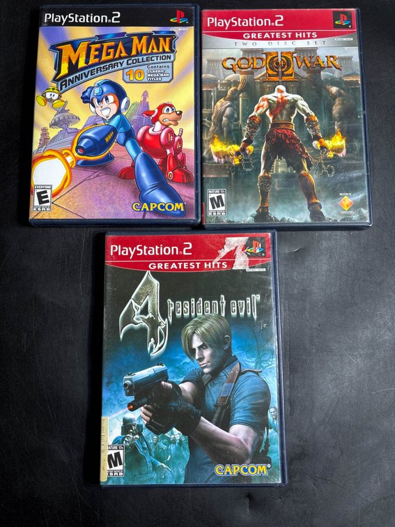 PlayStation 2 Game Lot Featuring Mega Man, God of War, Resident Evil 4