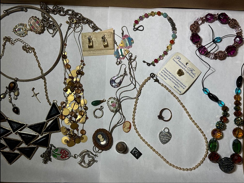Assorted Costume Jewelry Lot with Necklaces and Earrings