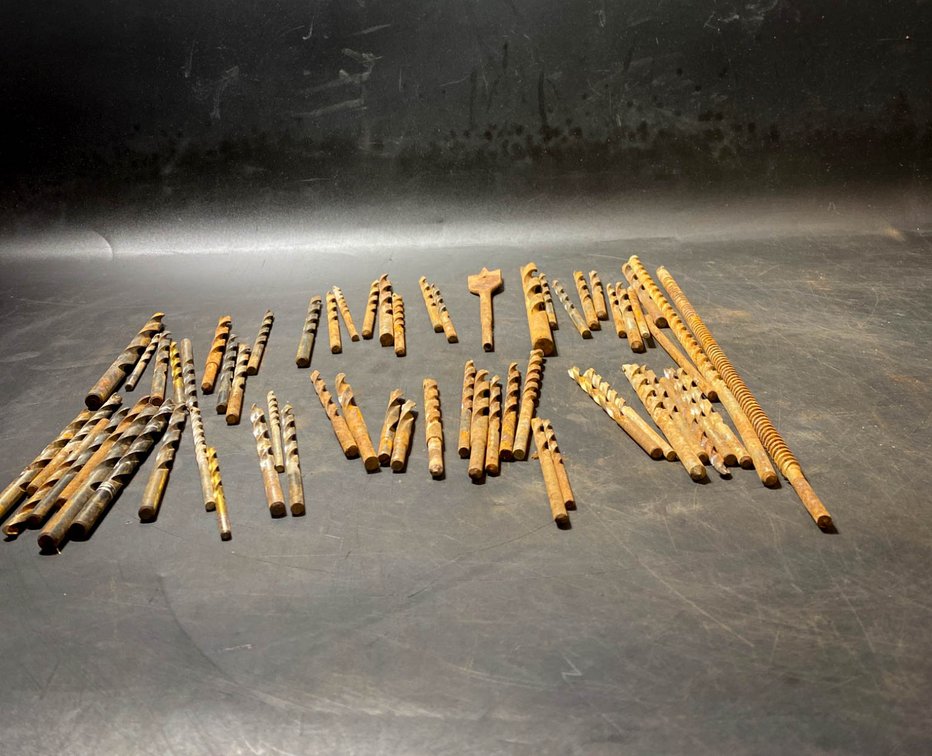Assorted Rusted Drill Bits and Spade Bit Collection