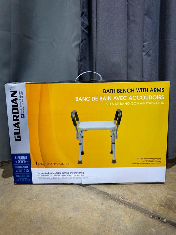 Guardian Bath Bench with Arms, New in Box